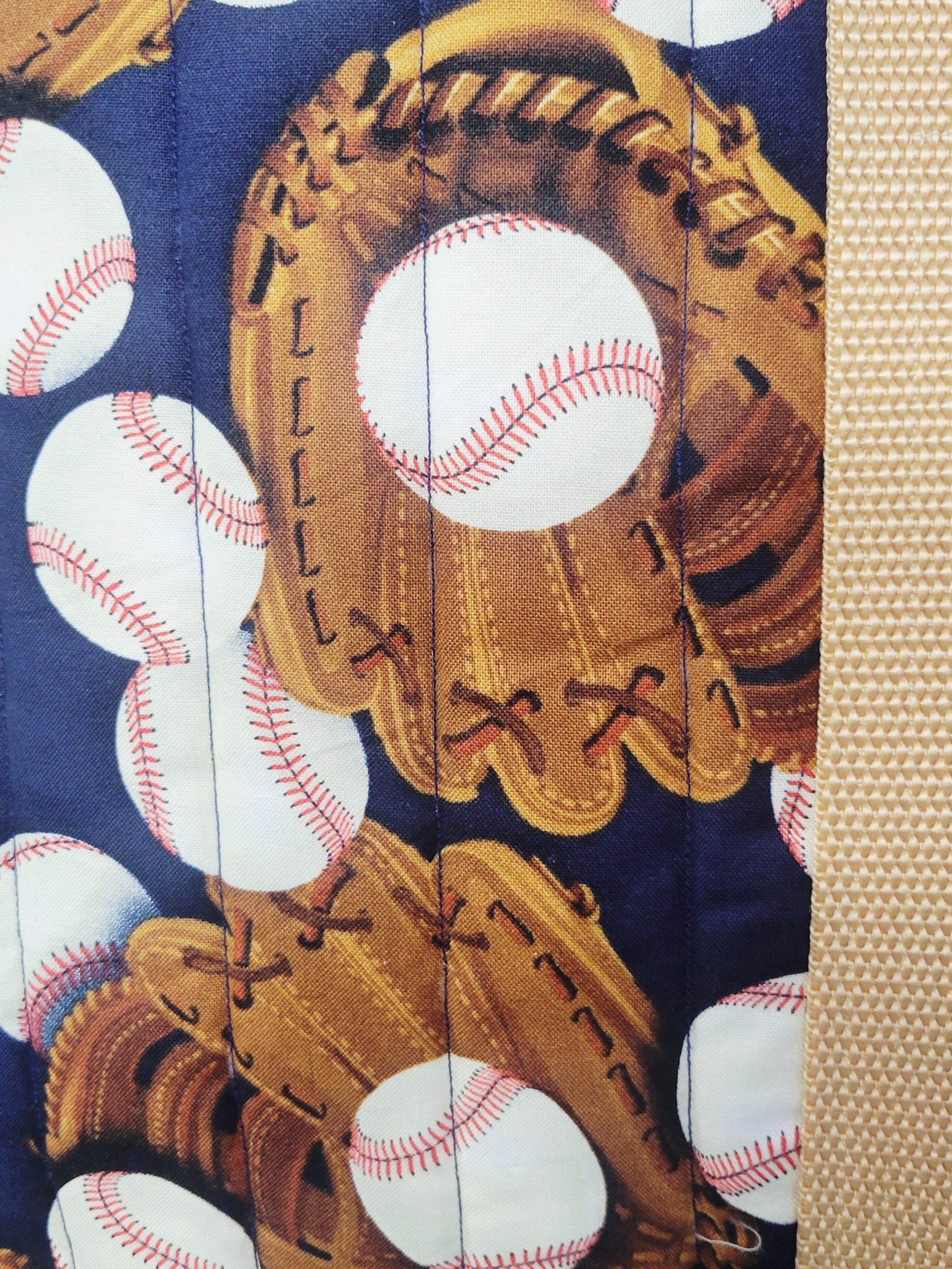 Baseball & Mitt Quilted Tote Bag