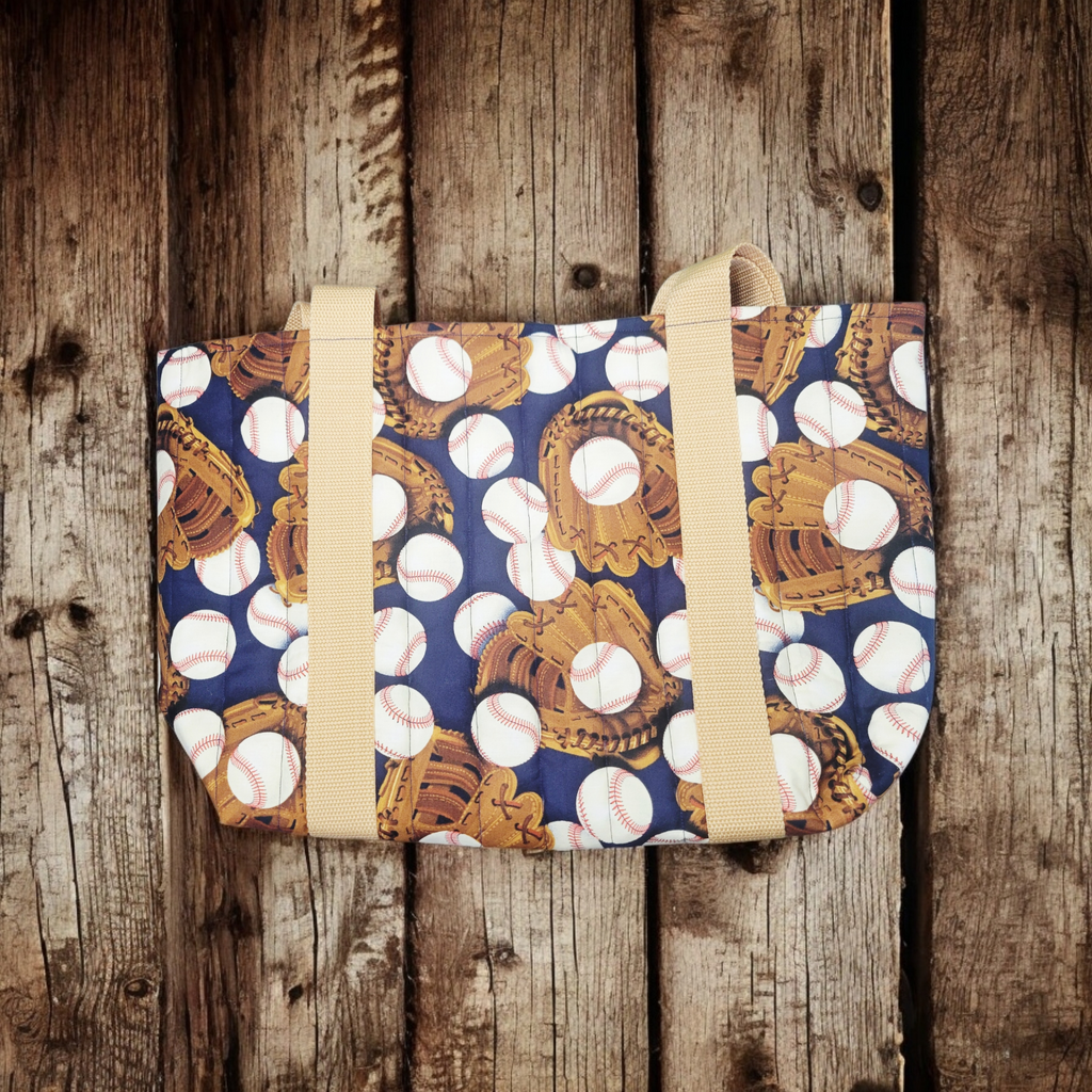 Baseball & Mitt Quilted Tote Bag