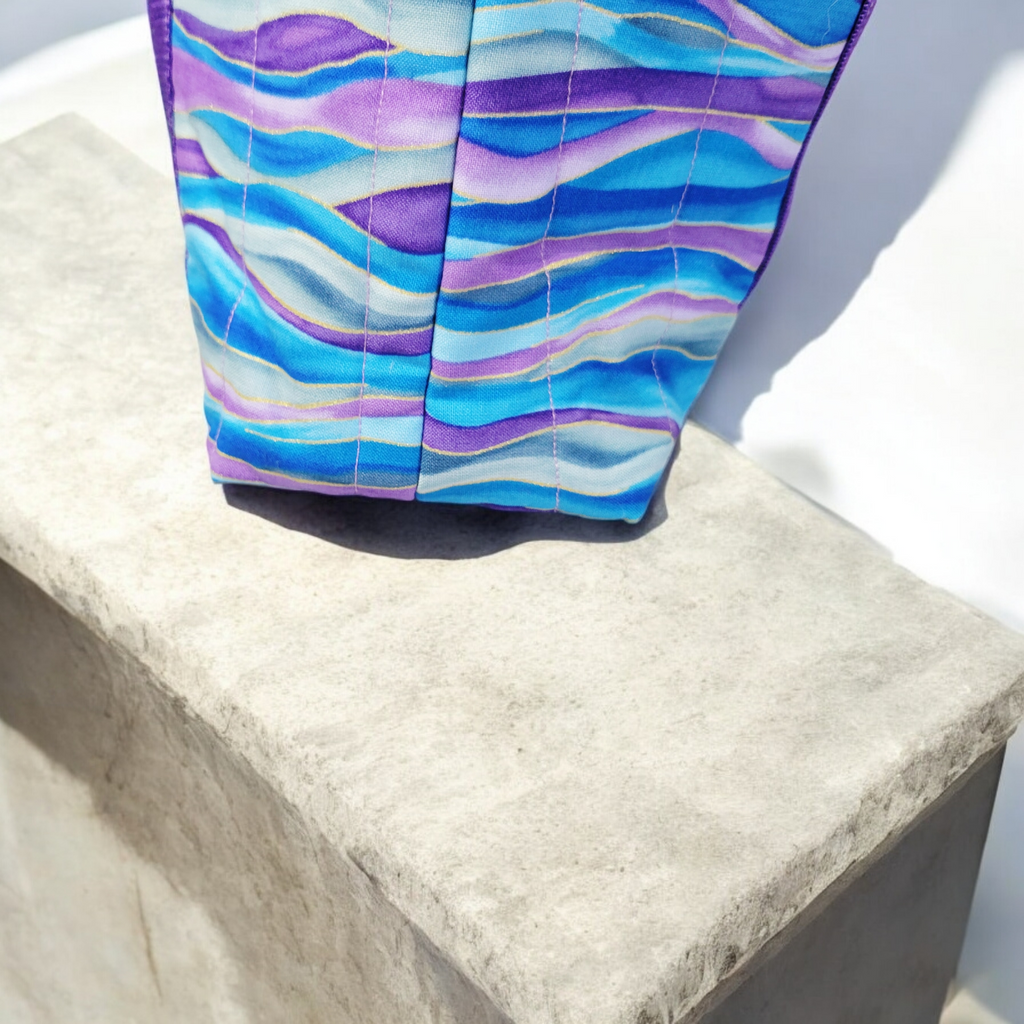 Blue and Purple Waves tote