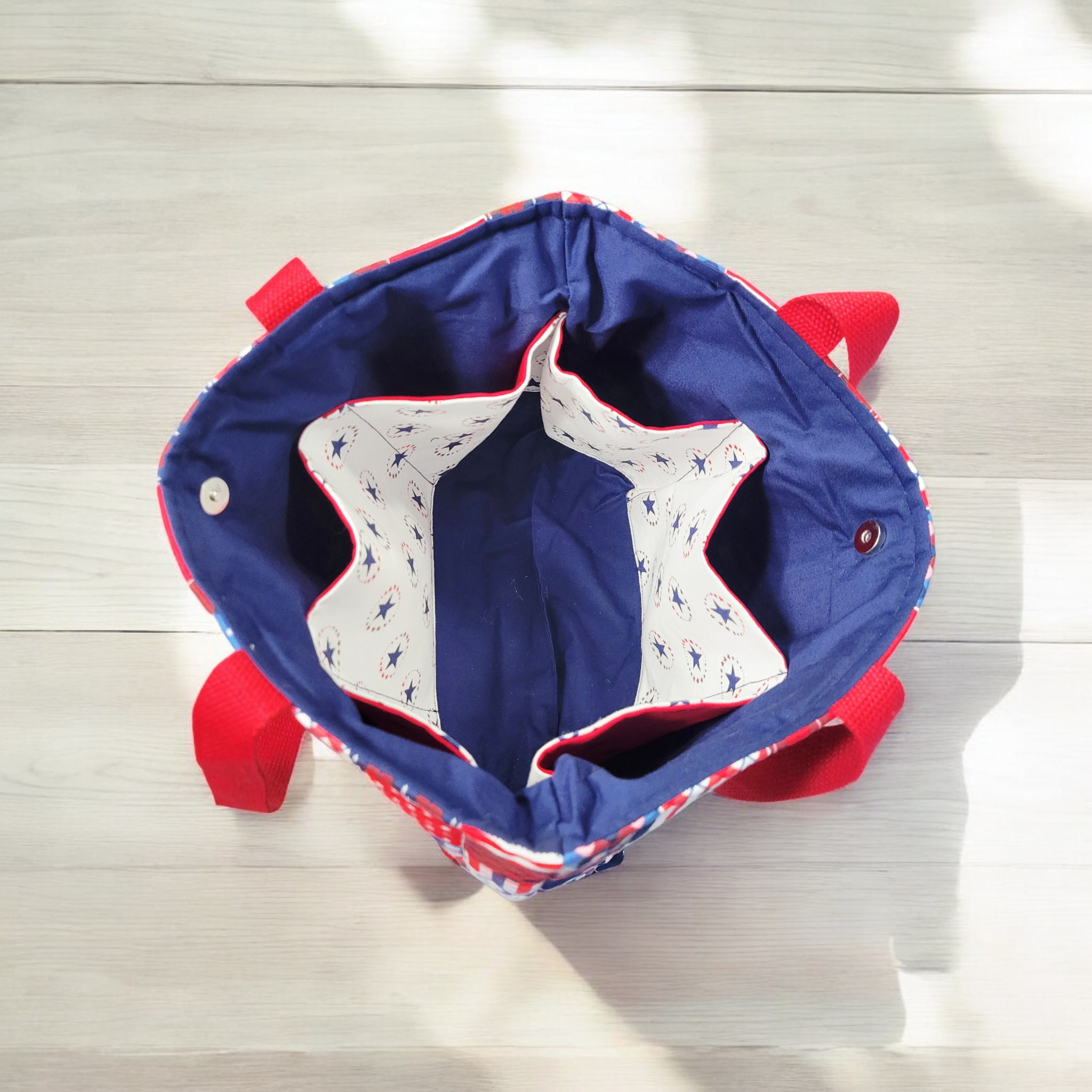 Quilted Patriotic Plaid Tote