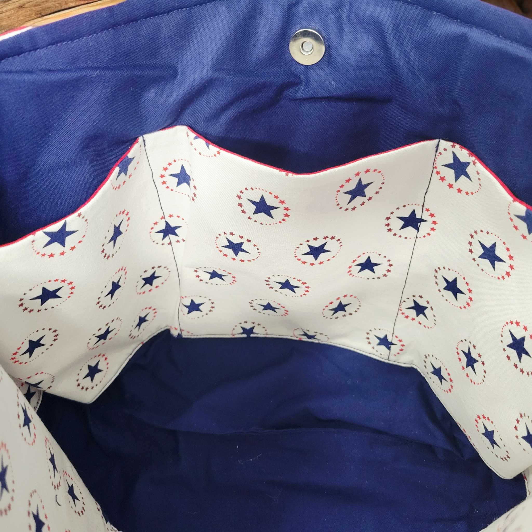 Quilted Patriotic Plaid Tote