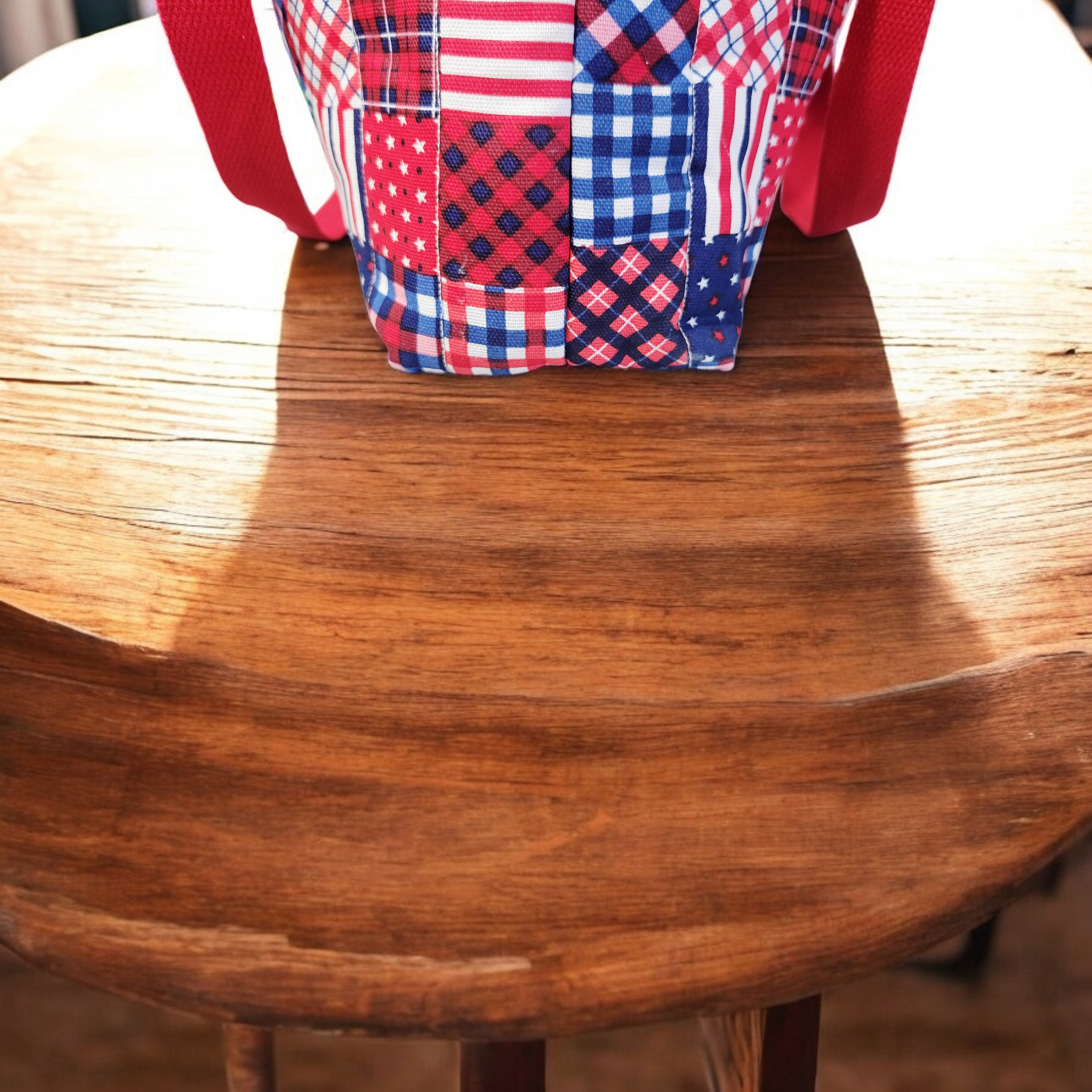 Quilted Patriotic Plaid Tote