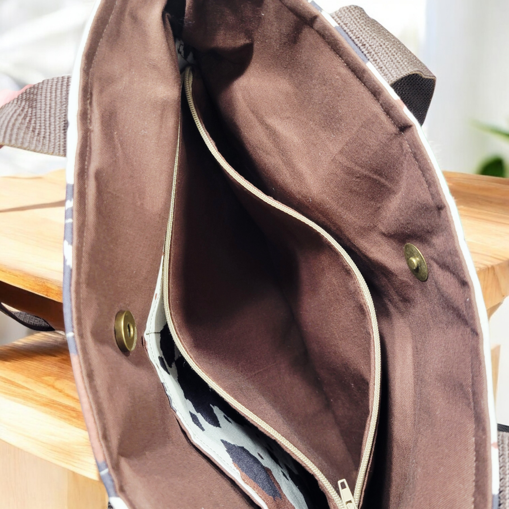 Black and brown cow print tote