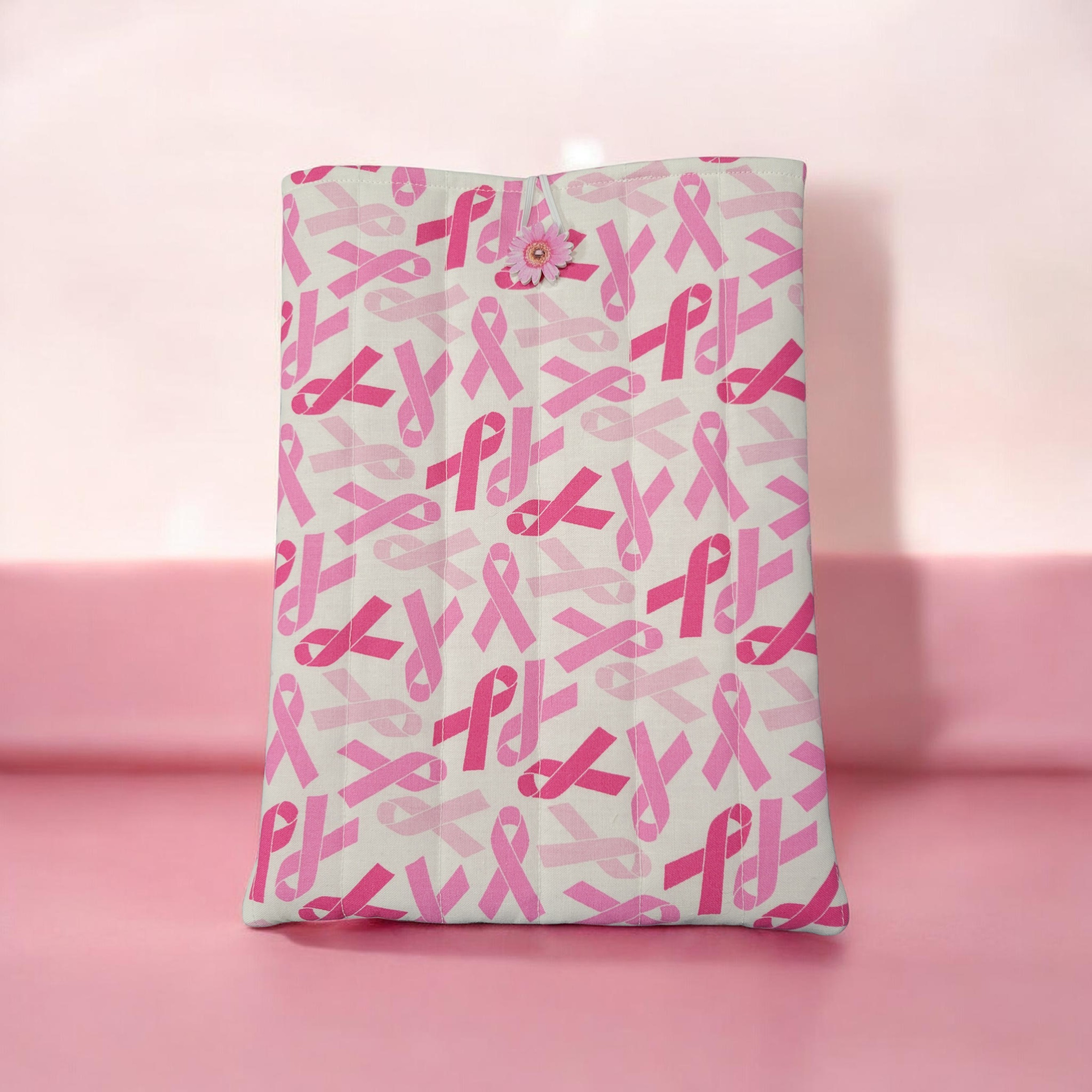 Pink Breast Cancer Ribbons Quilted Kindle Sleeve