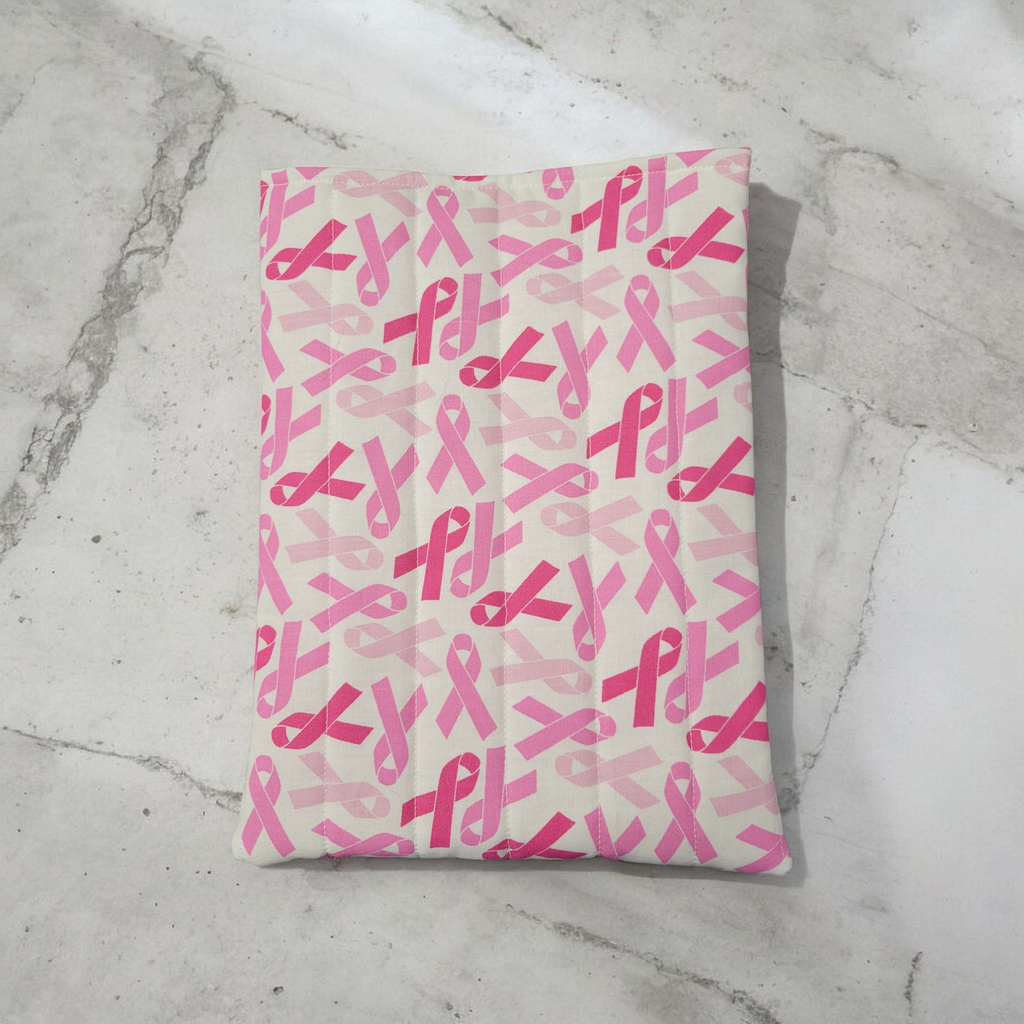 Pink Breast Cancer Ribbons Quilted Kindle Sleeve