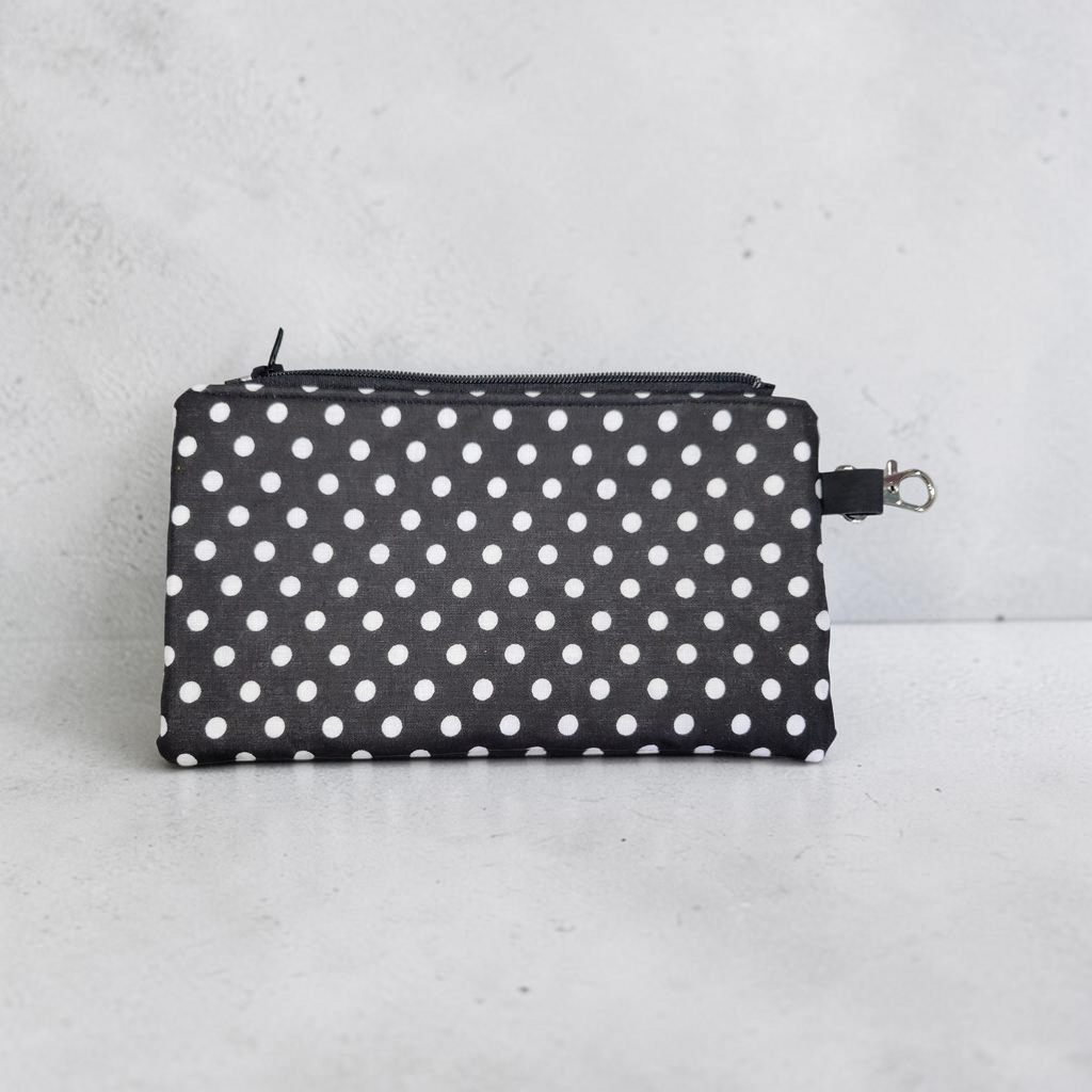 Black with White Polka Dots Coin Purse