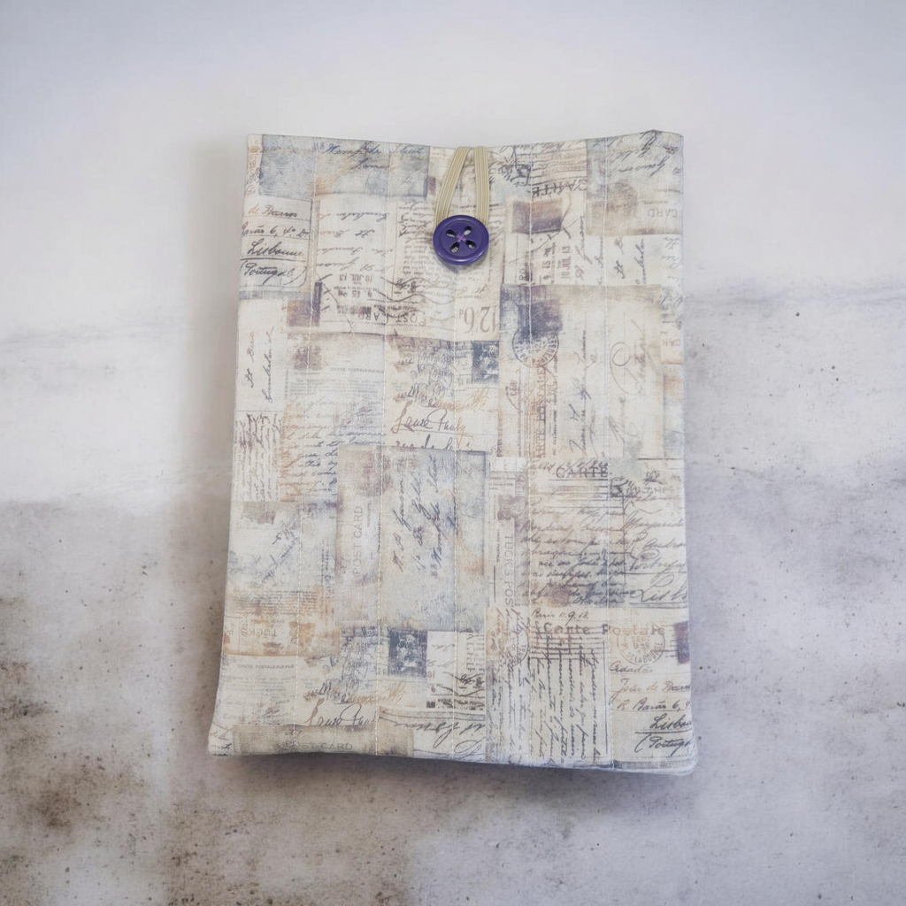 Vintage Love Letter Postcards Quilted Kindle Sleeve