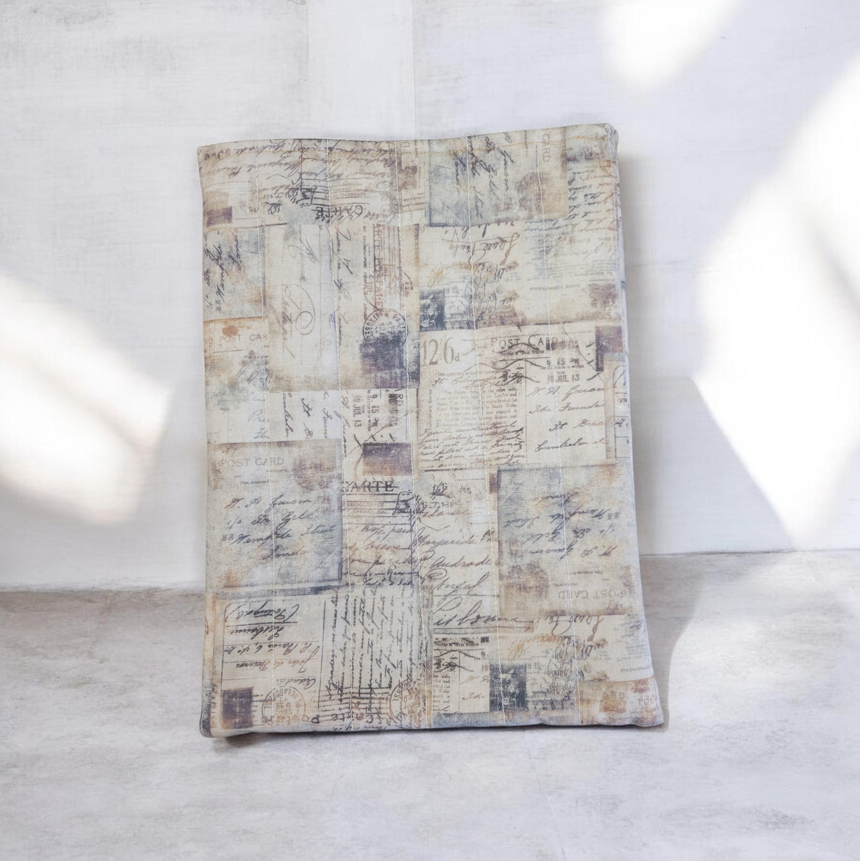 Vintage Love Letter Postcards Quilted Kindle Sleeve