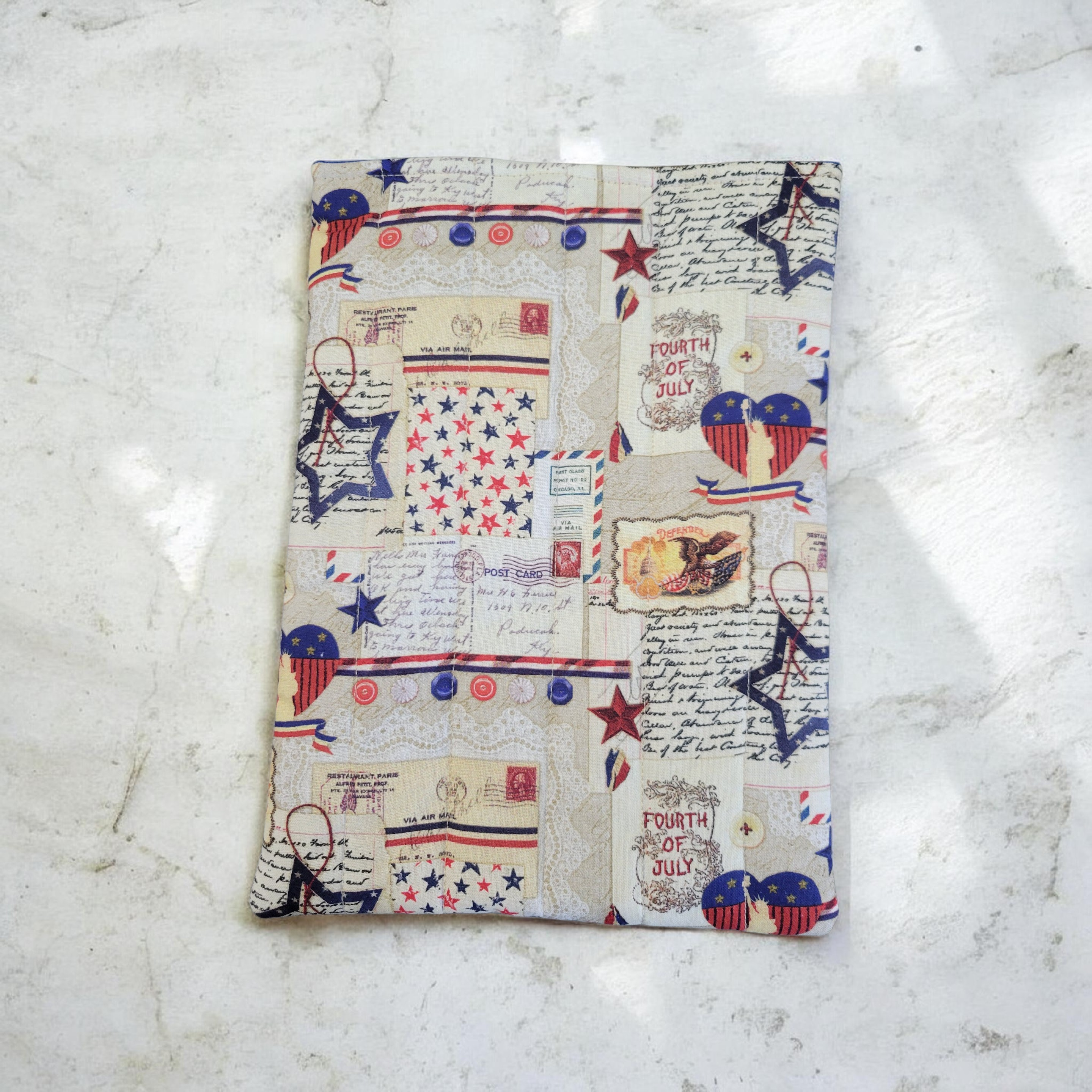 Vintage Postcards Quilted Kindle Sleeve