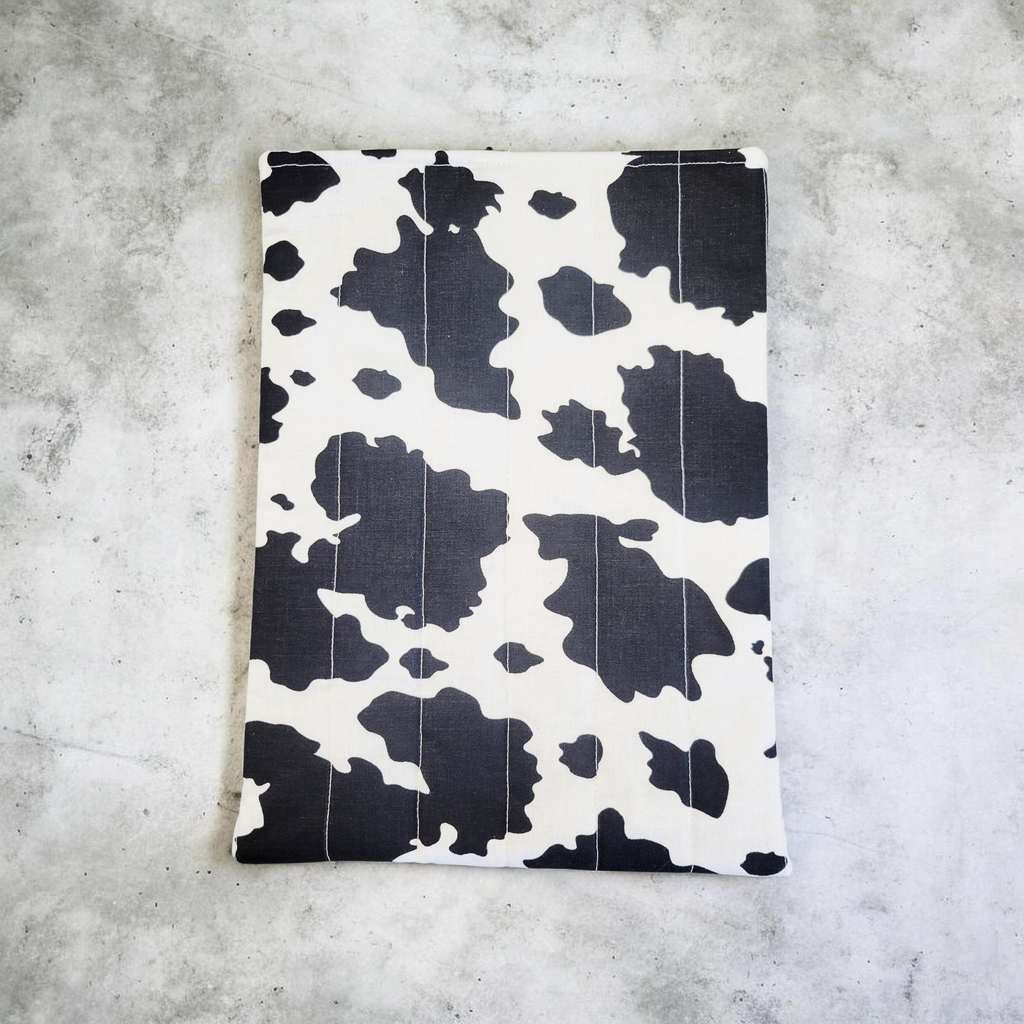 Black and White Cow Print Quilted Kindle Sleeve