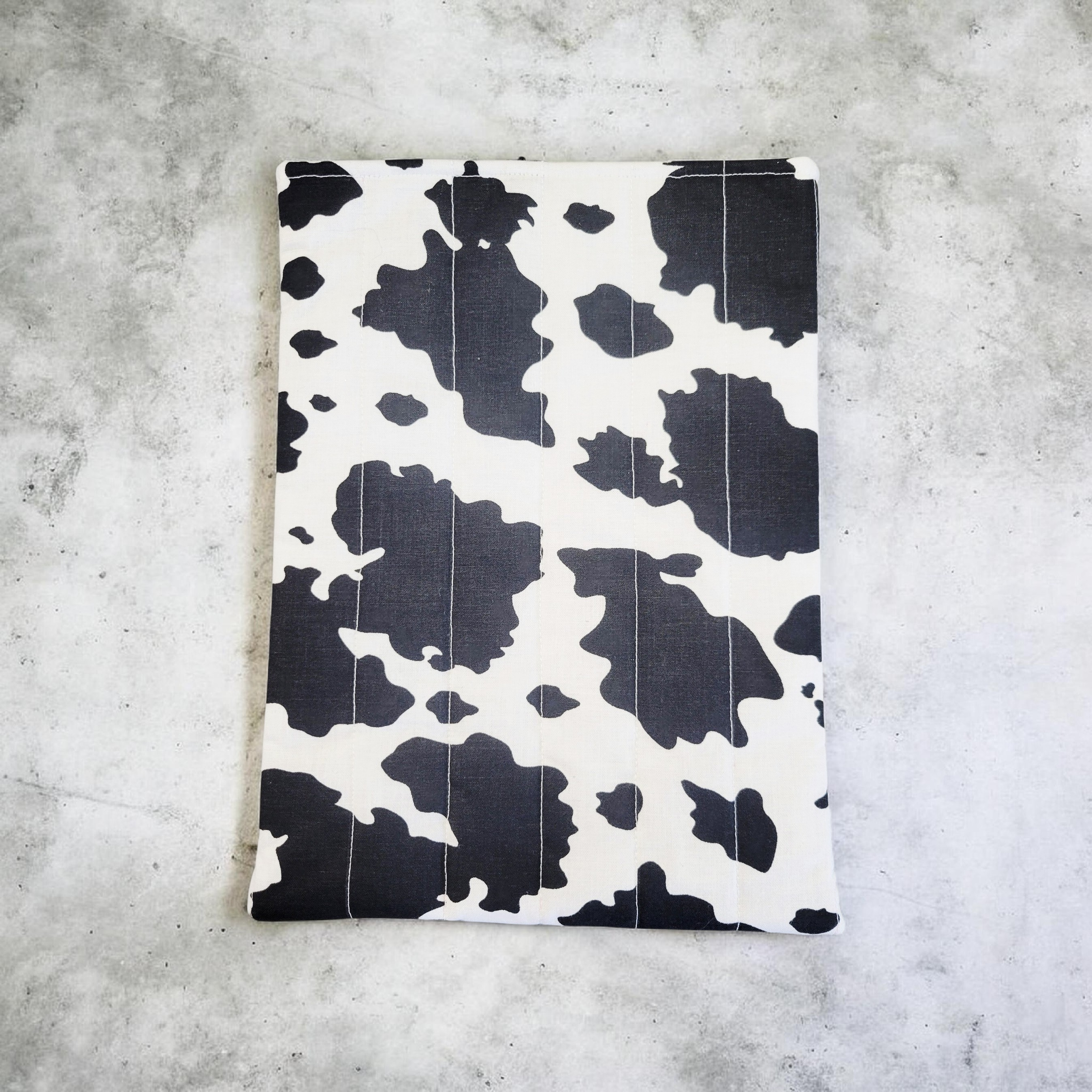 Black and White Cow Print Quilted Kindle Sleeve
