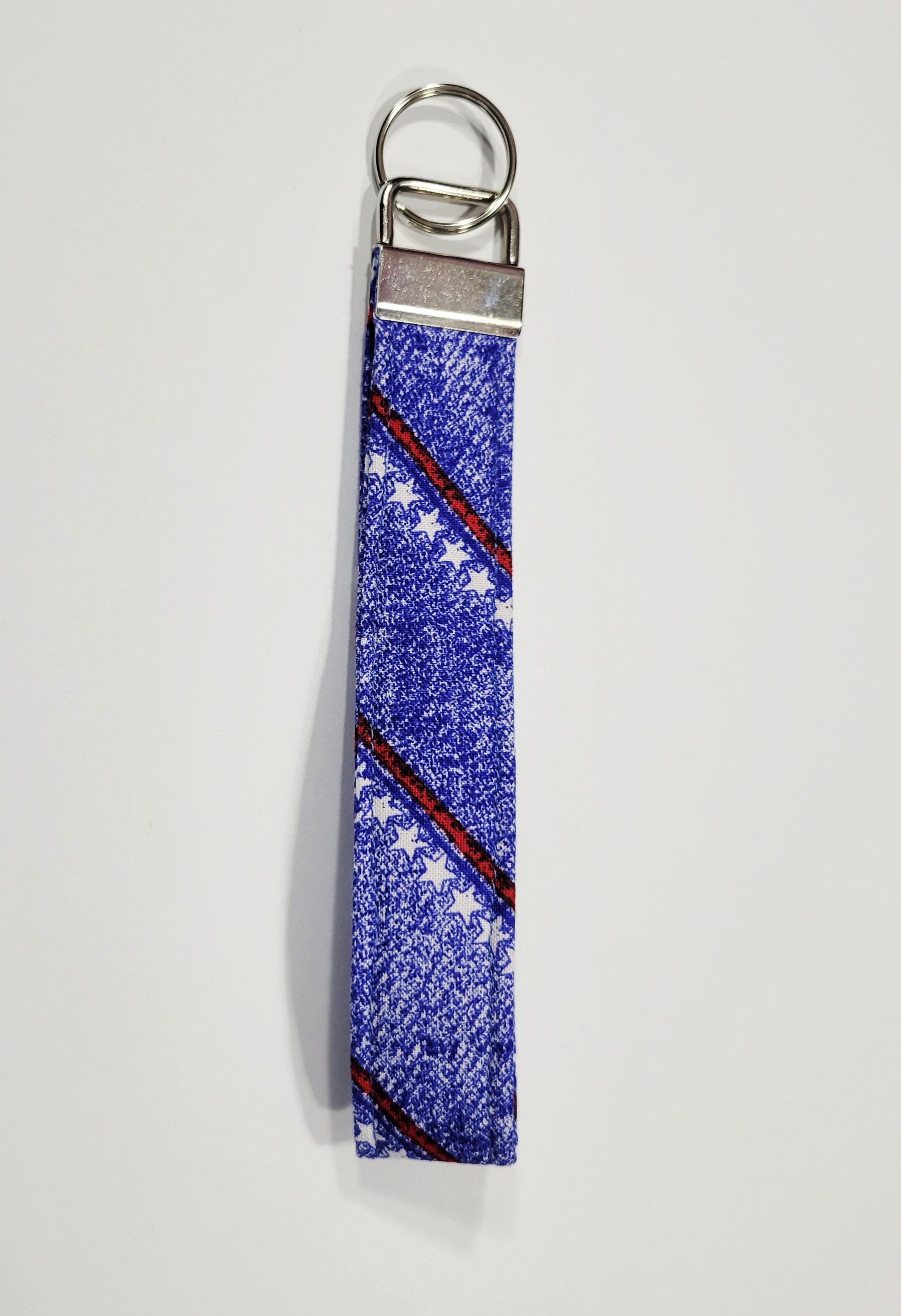 Stars and Stripes on Blue Wristlet Keychain