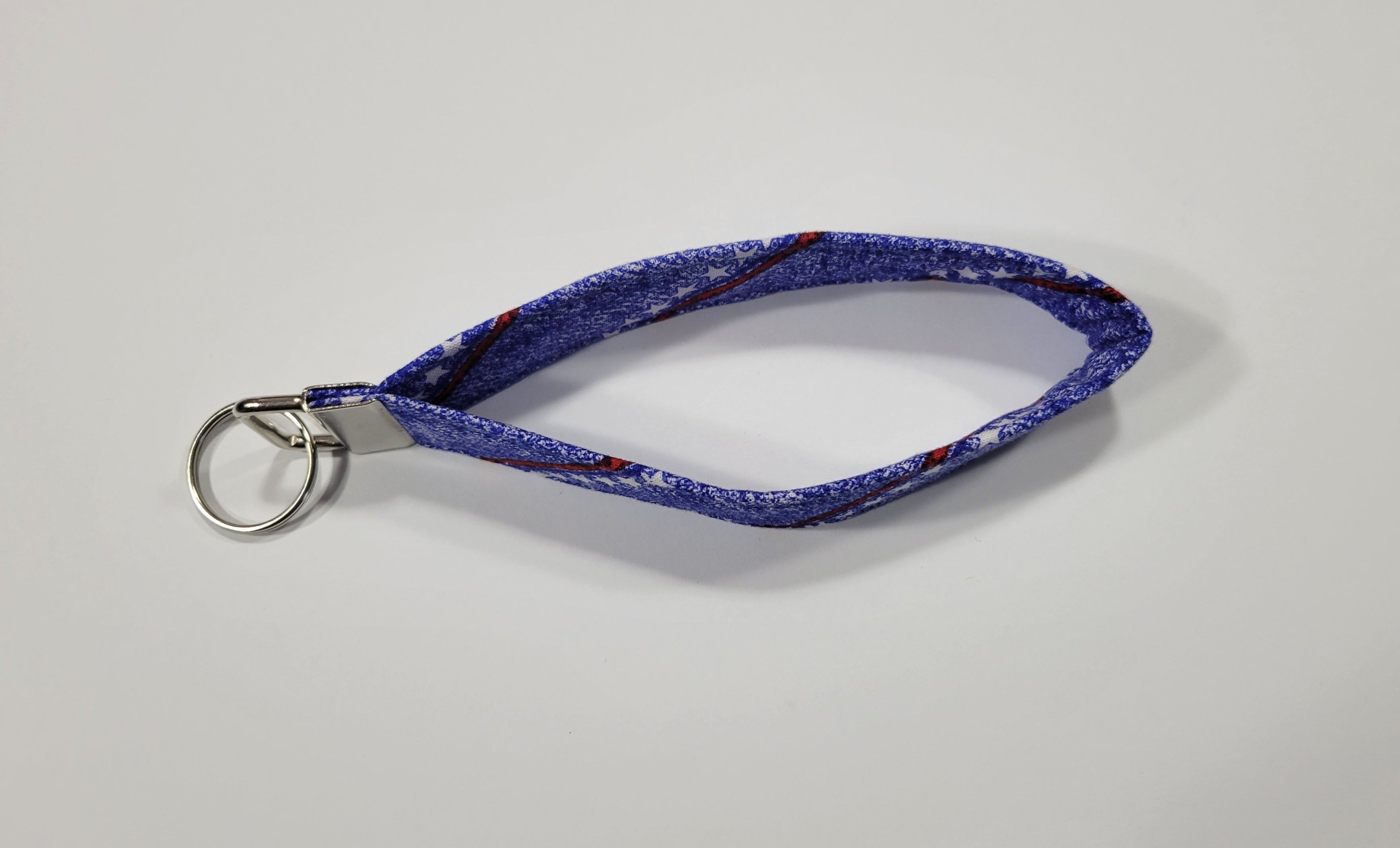 Stars and Stripes on Blue Wristlet Keychain