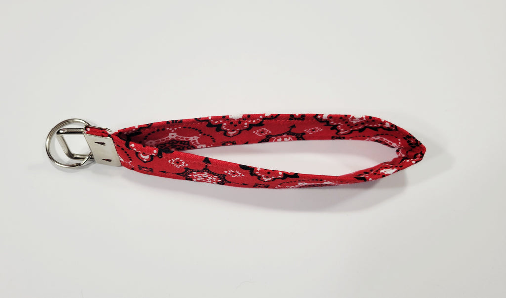 Red Bandanna Wristlet Keychain