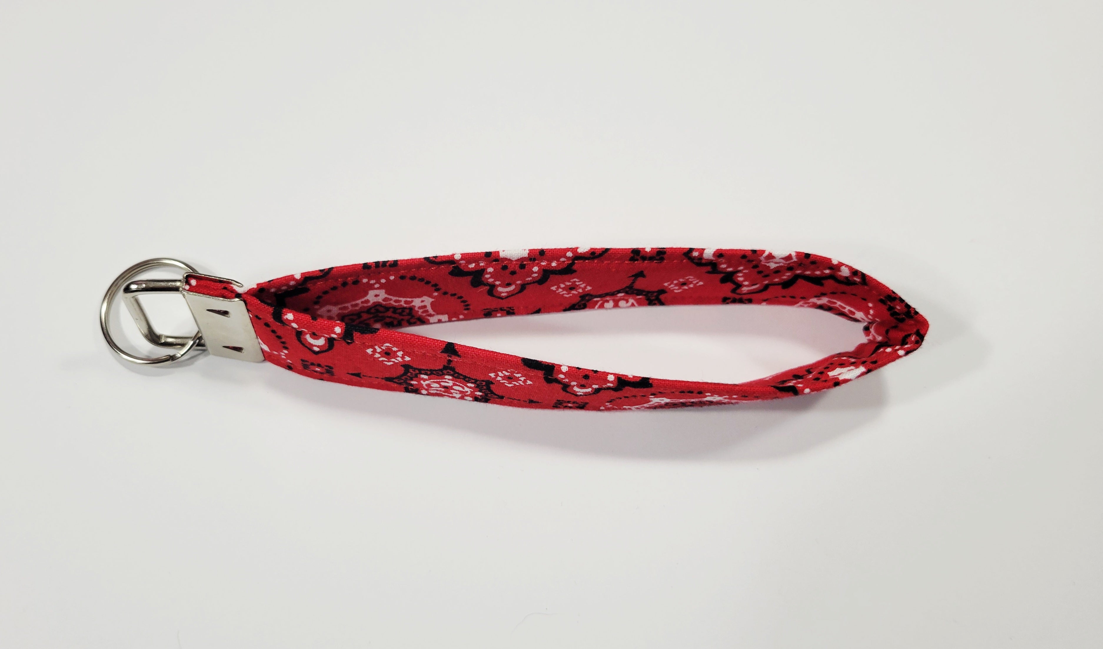 Red Bandanna Wristlet Keychain