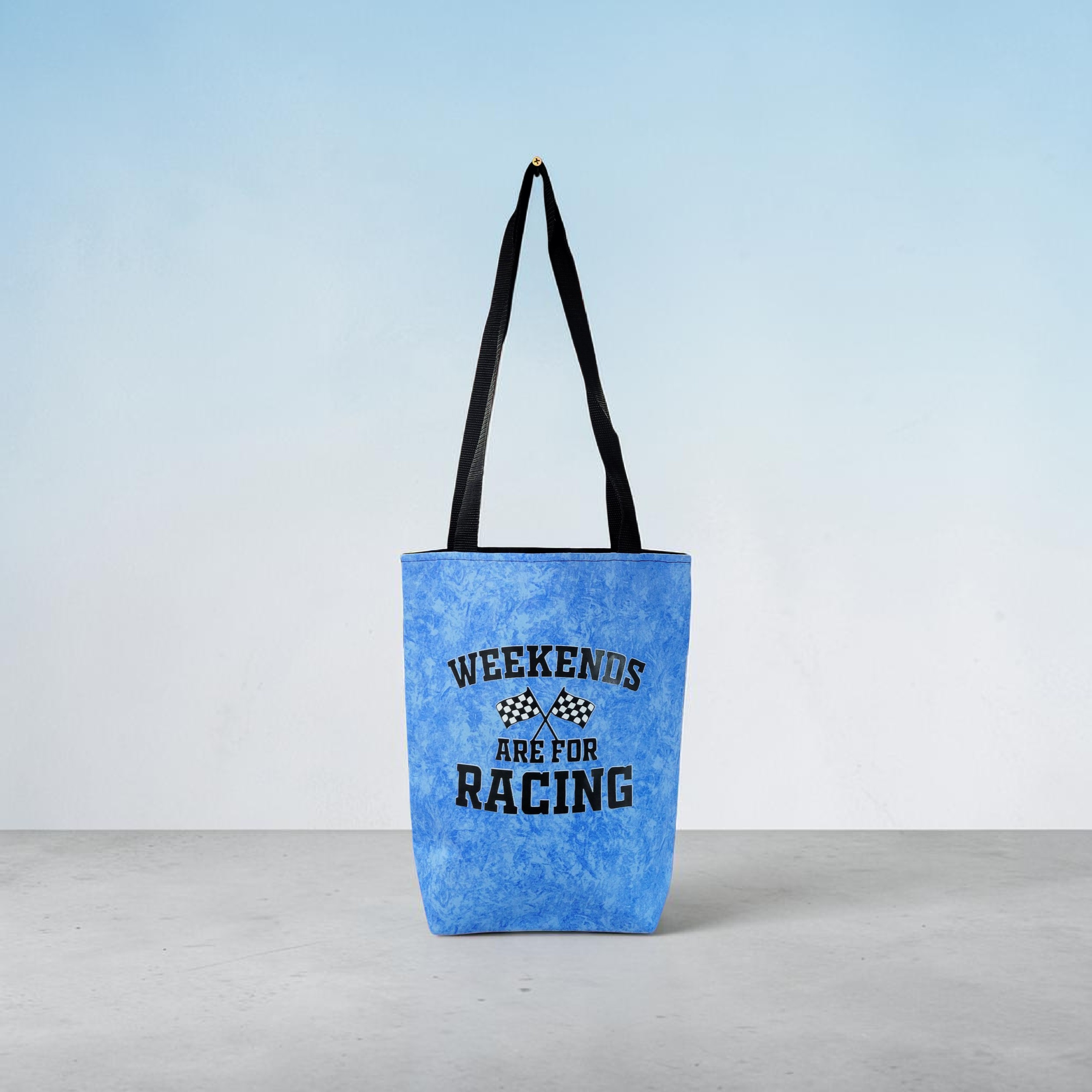 Weekends Are for Racing Tote - Blue