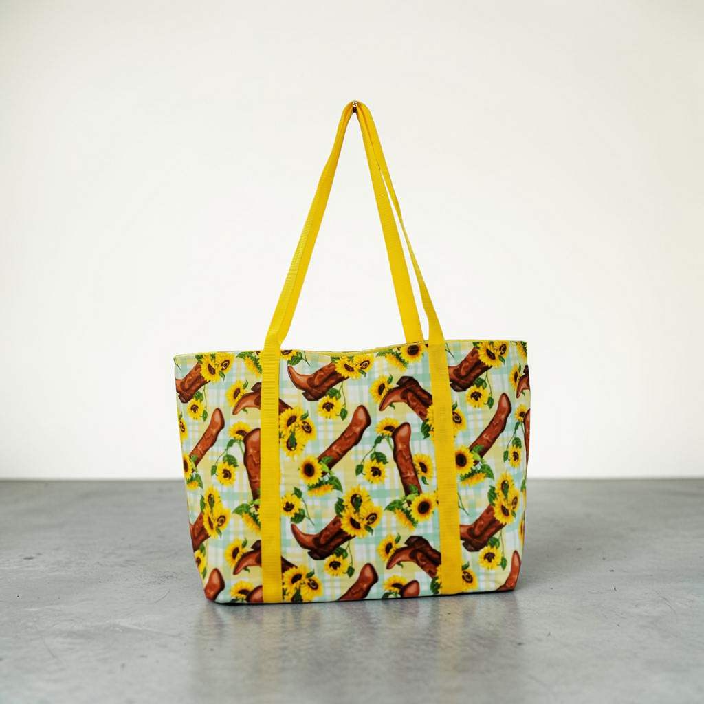 Boots and Sunflowers Tote