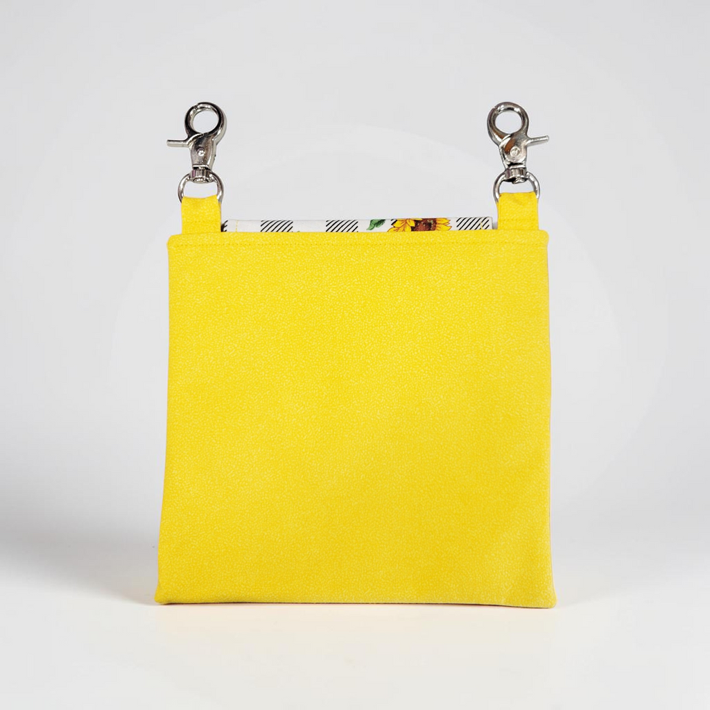 Sunflowers and Buffalo Plaid on Sunny Yellow Hip Purse