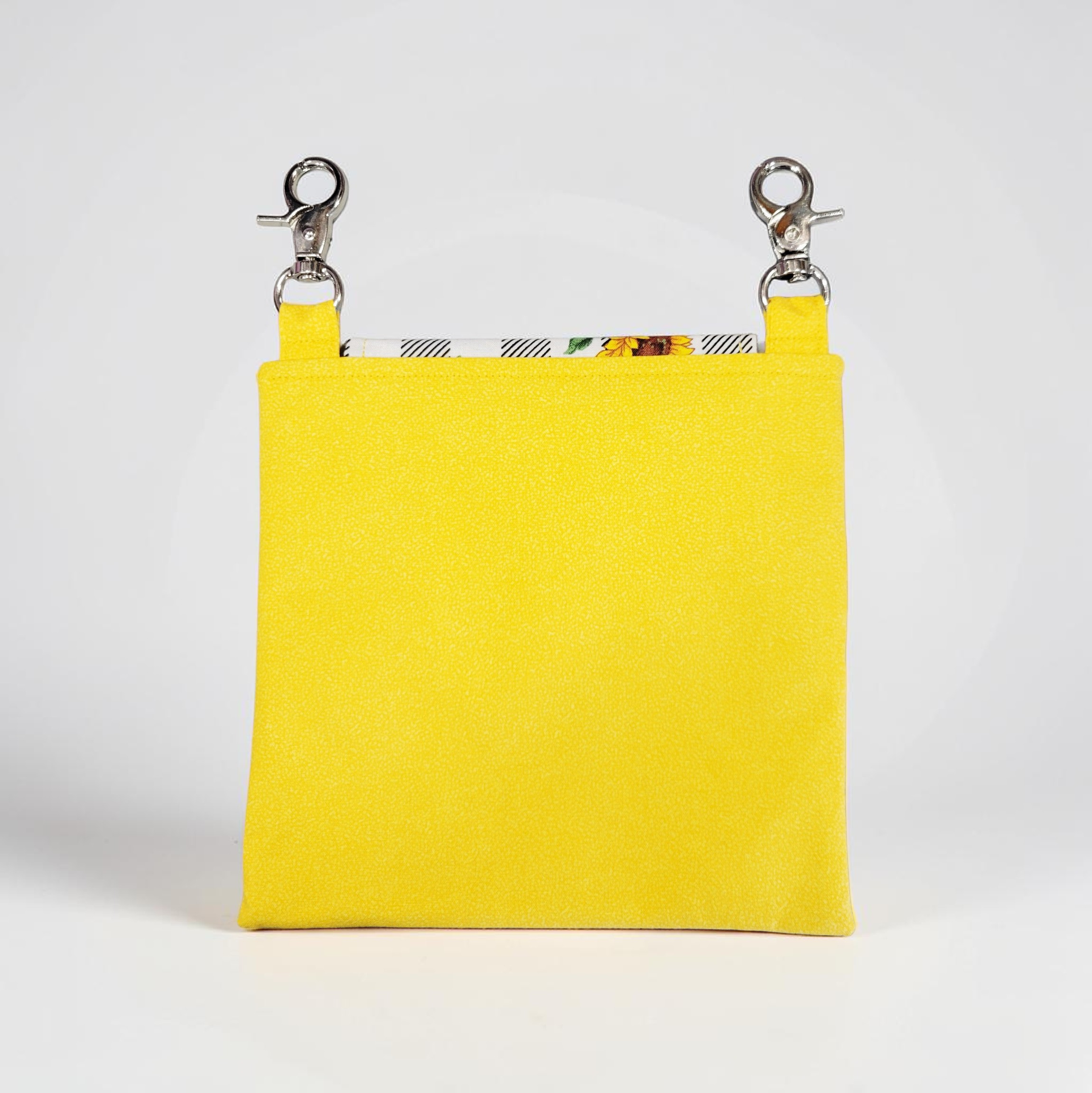 Sunflowers and Buffalo Plaid on Sunny Yellow Hip Purse