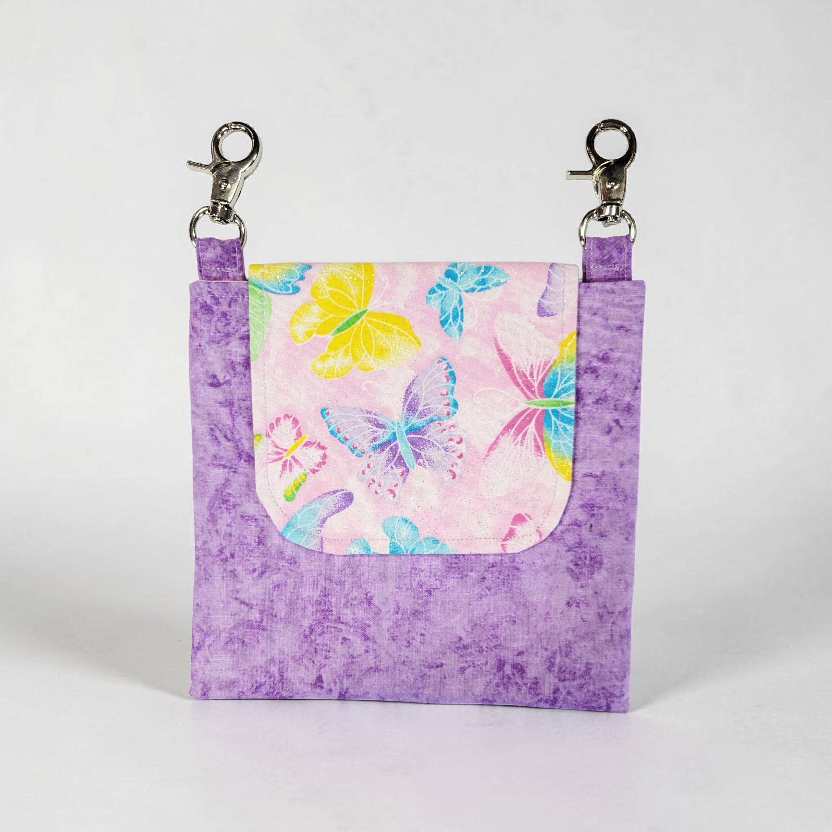 Butterflies on Sparkly Pink Hip Purse