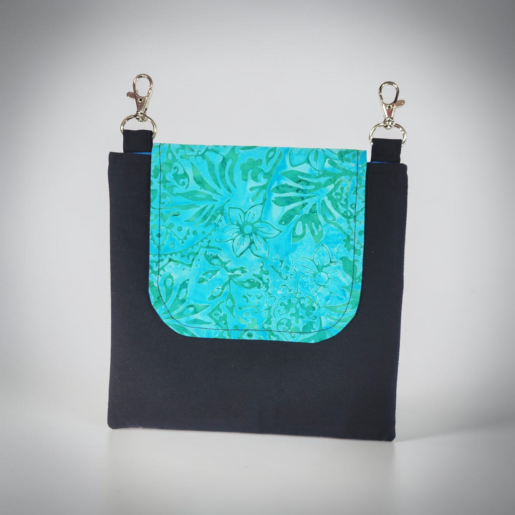 Blue and Teal Batik Hip Purse