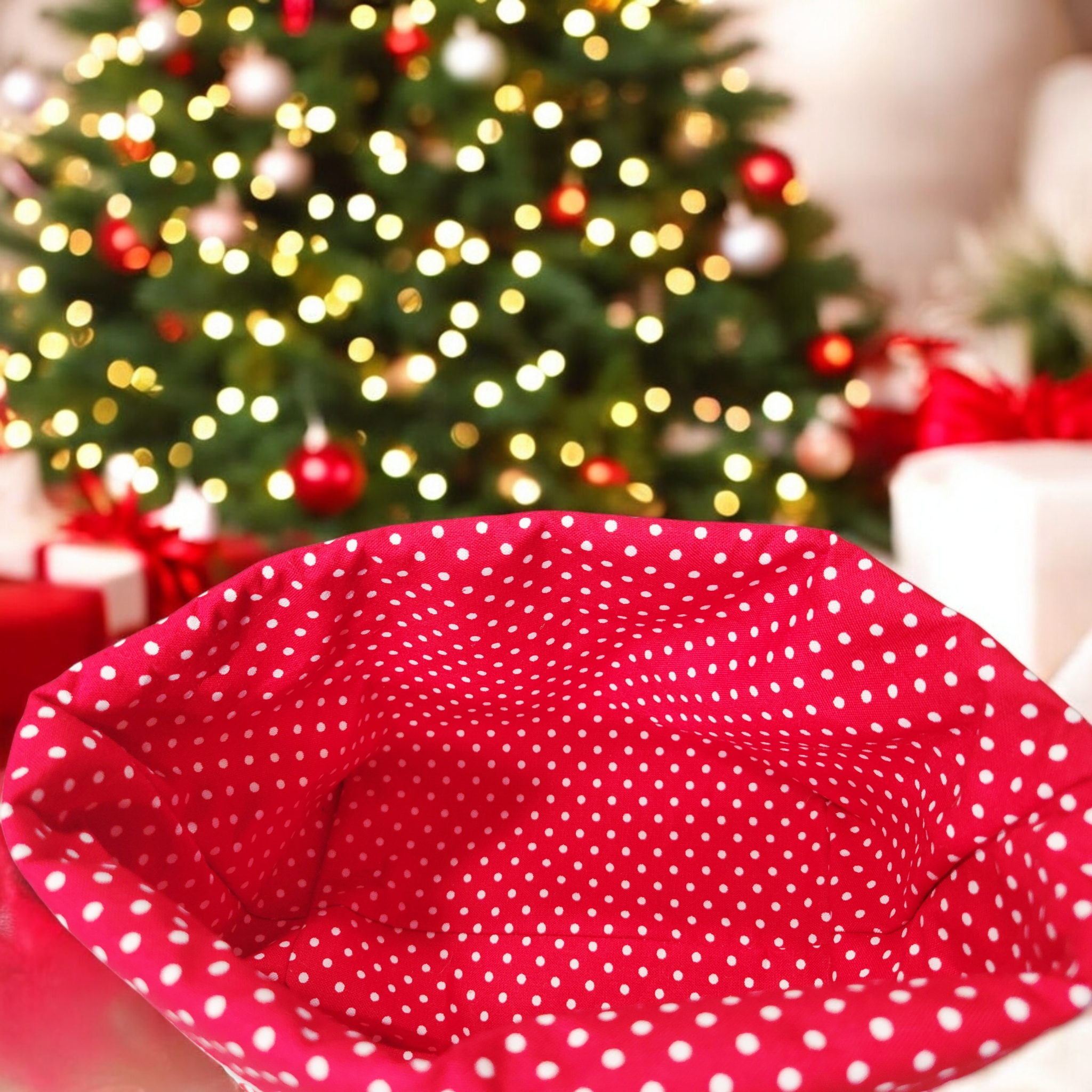 Candy Cane fabric basket