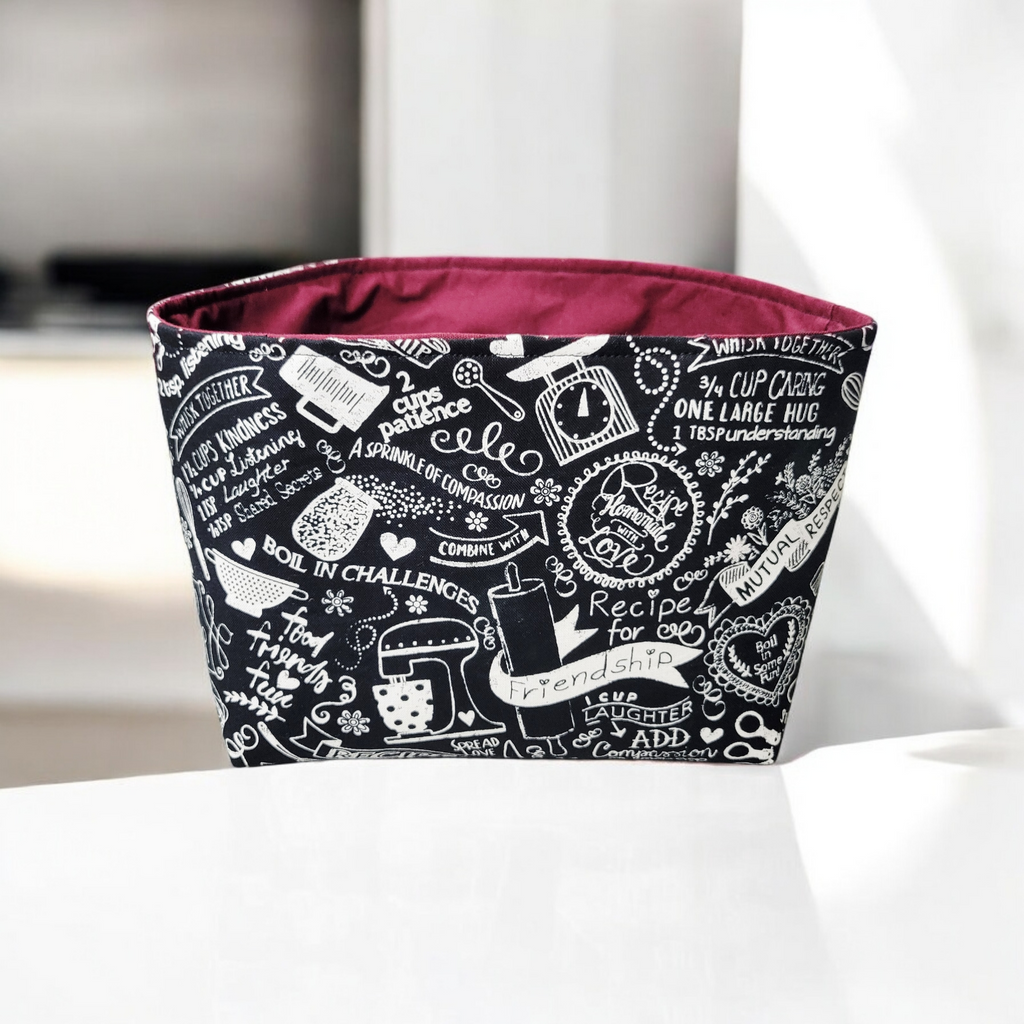 Friendship Recipe fabric basket