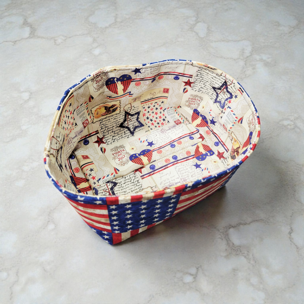 Patriotic fabric basket