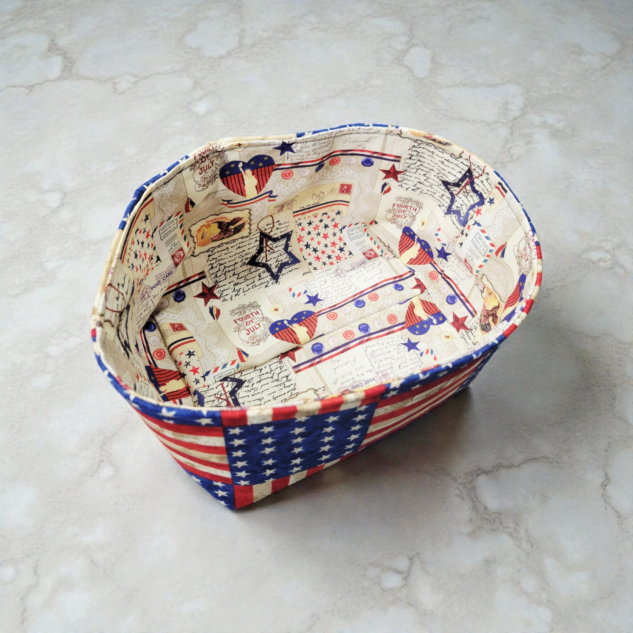 Patriotic fabric basket