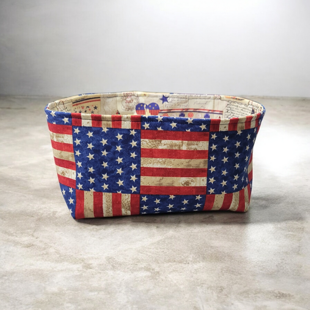 Patriotic fabric basket