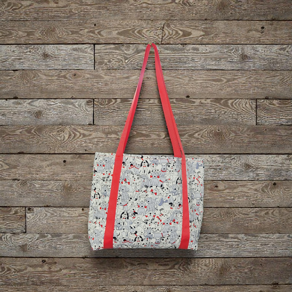 Black and white Dogs tote