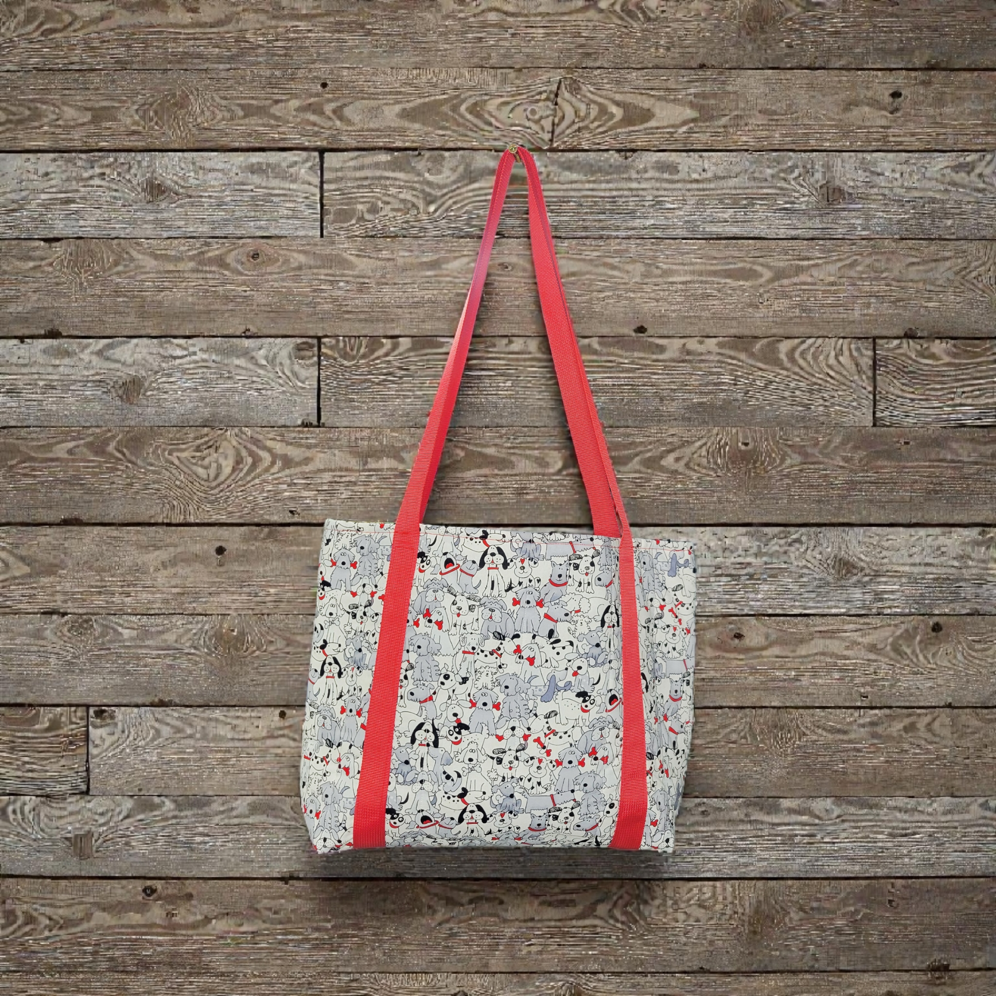 Black and white Dogs tote