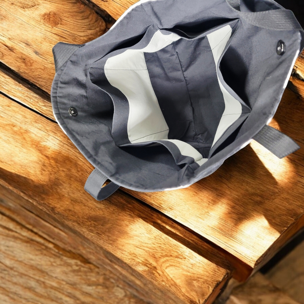 Black and white cow print tote
