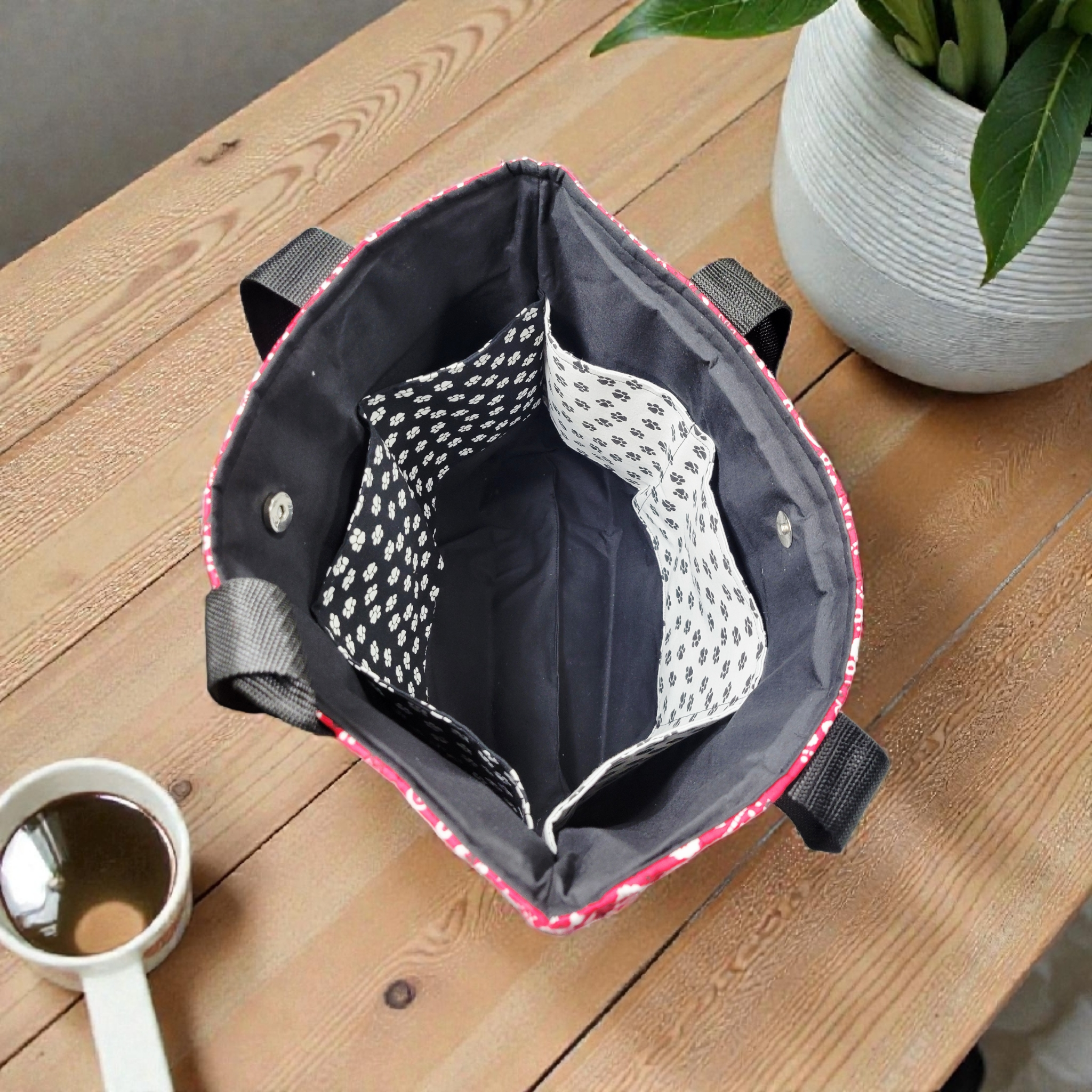 Red Bandana Dog Print Tote Bag