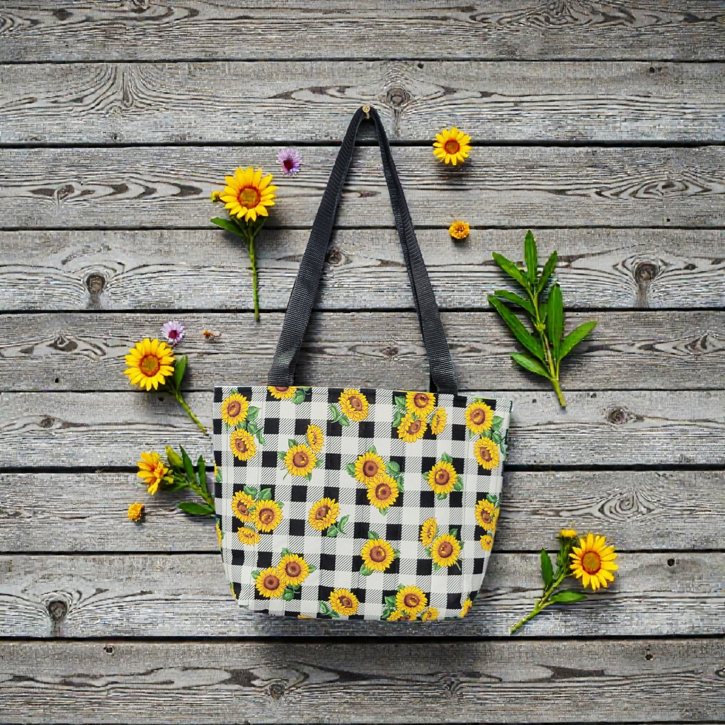Sunflowers and Buffalo Plaid