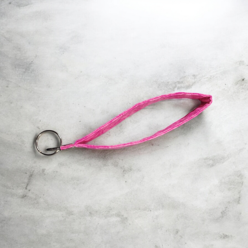Pretty Pink wristlet keychain