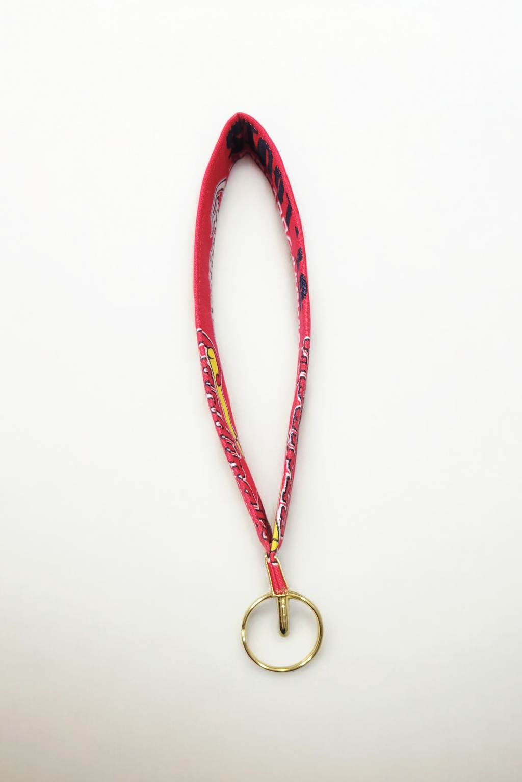 Red skull wristlet keychain