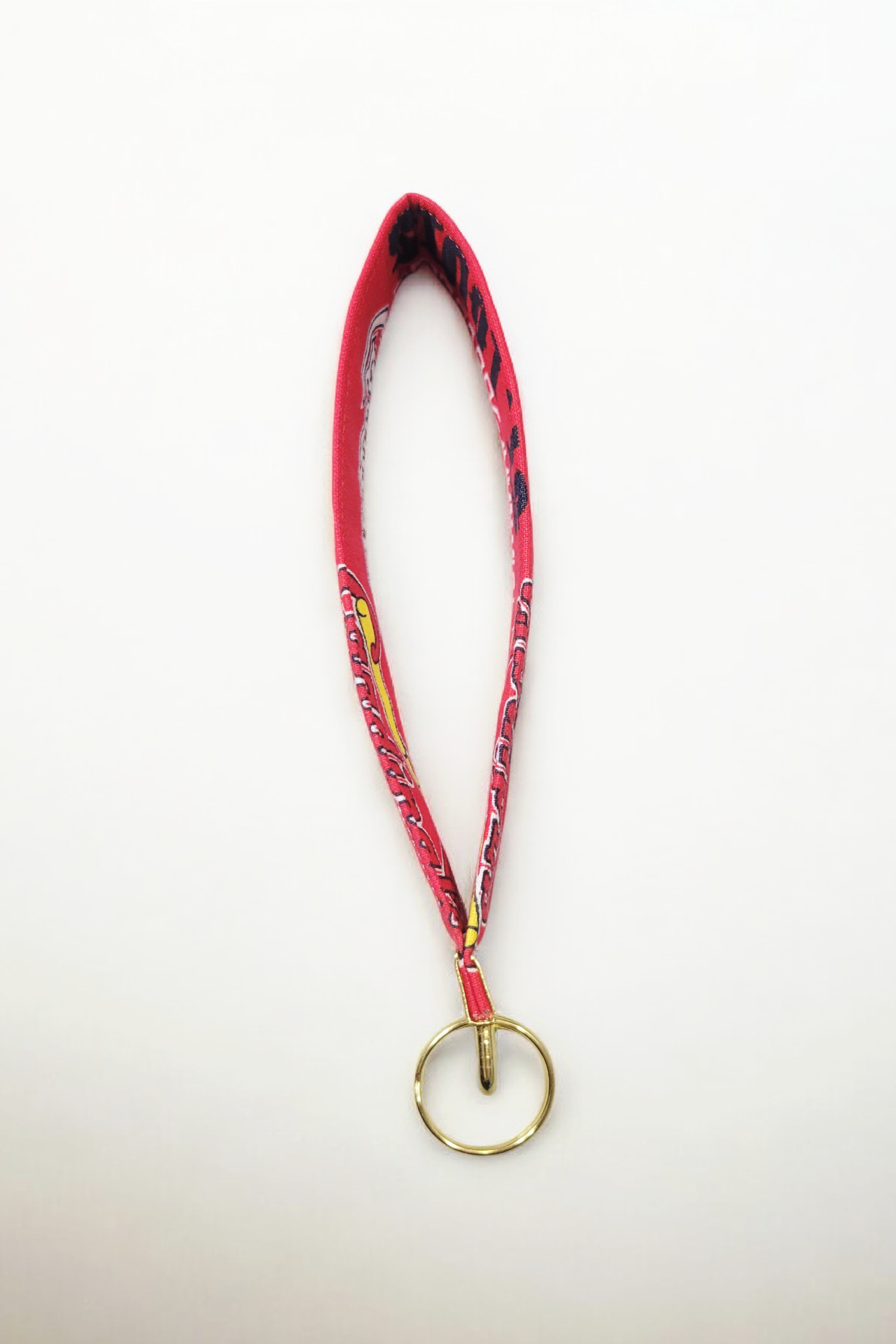 Red skull wristlet keychain