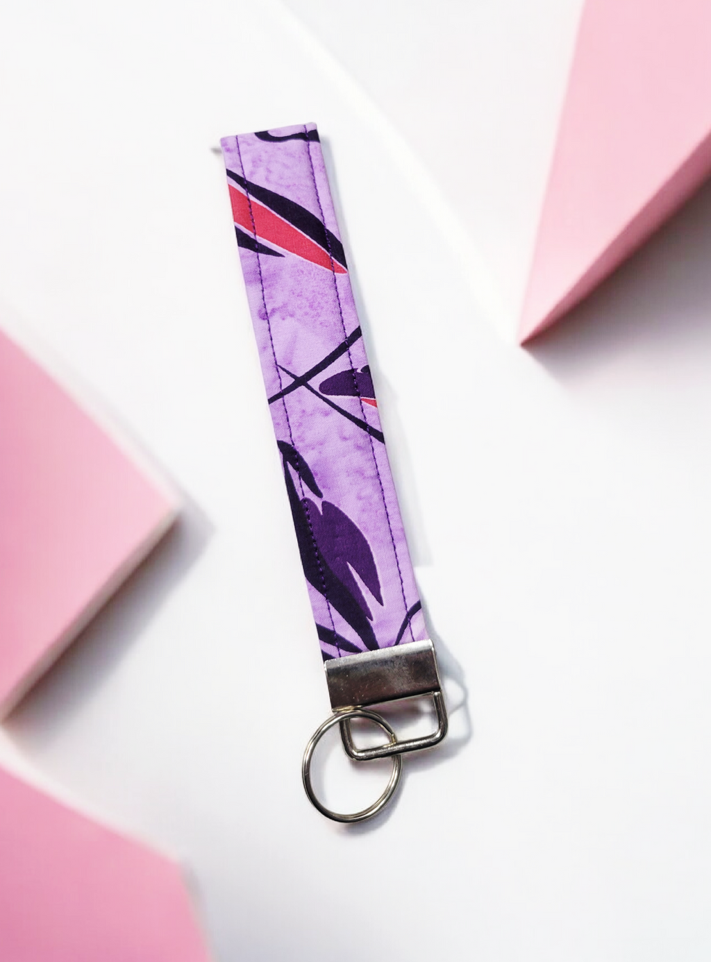 Purple wristlet keychain