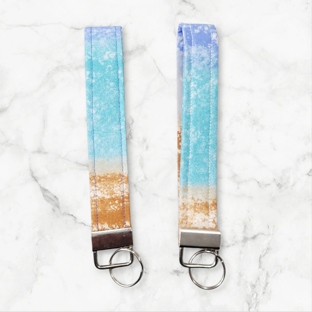 Beach vibes wristlet keychain