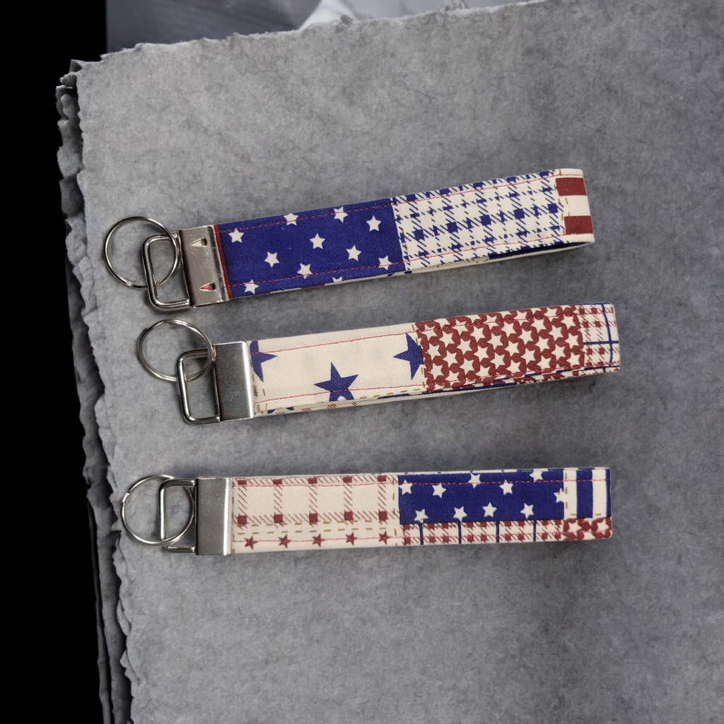 Patriotic wristlet keychain